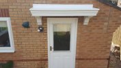 The Dunster Flat Smooth GRP Over Door Canopy with Fully Moulded Brackets Attached