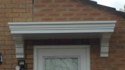 The Dunster Flat Smooth GRP Over Door Canopy with Fully Moulded Brackets Attached