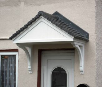 The Carisbrooke Dual Pitched Tiled Over Door Canopy inc 2x Brackets